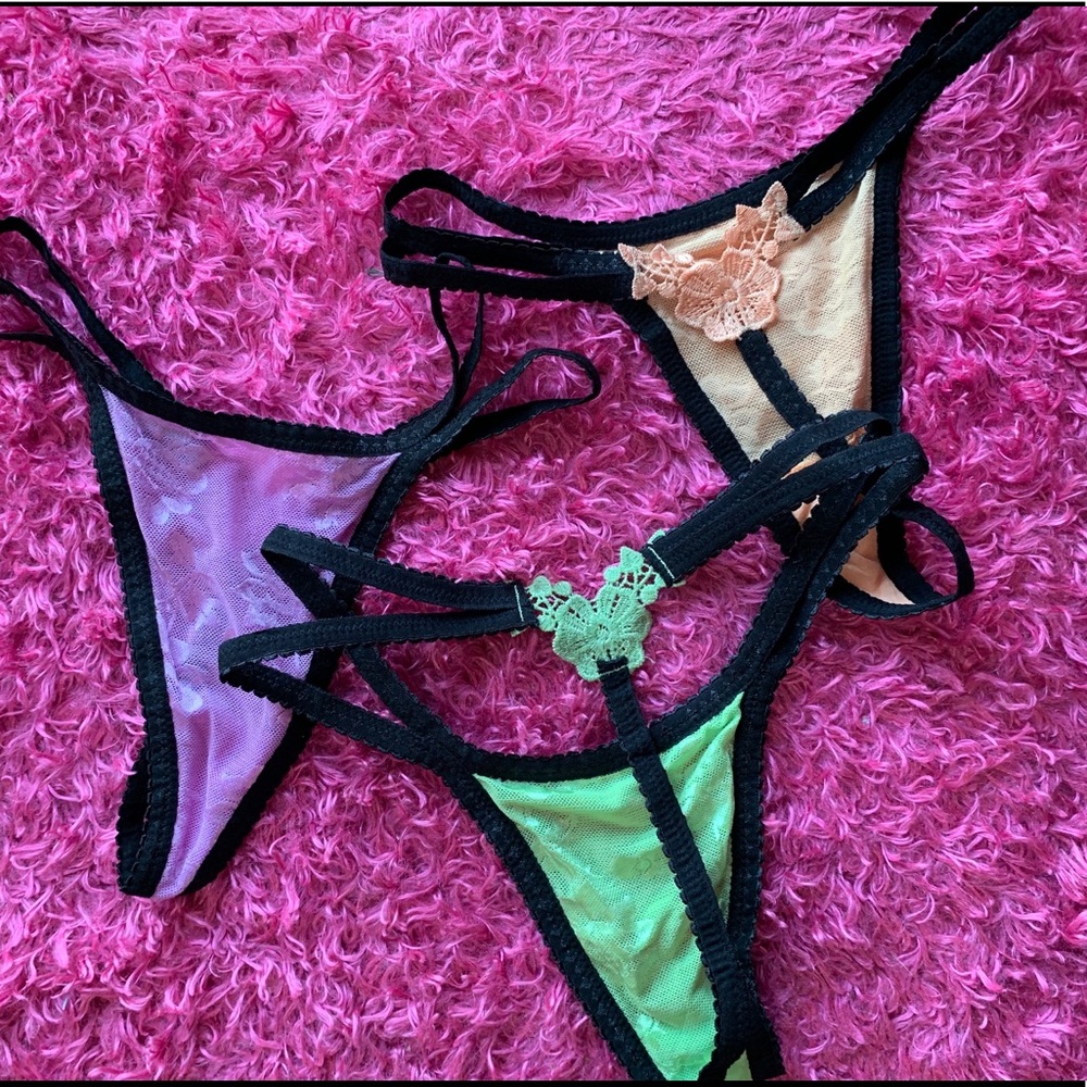 SOLD ✨ Candie Panties Embroidered Thong Set